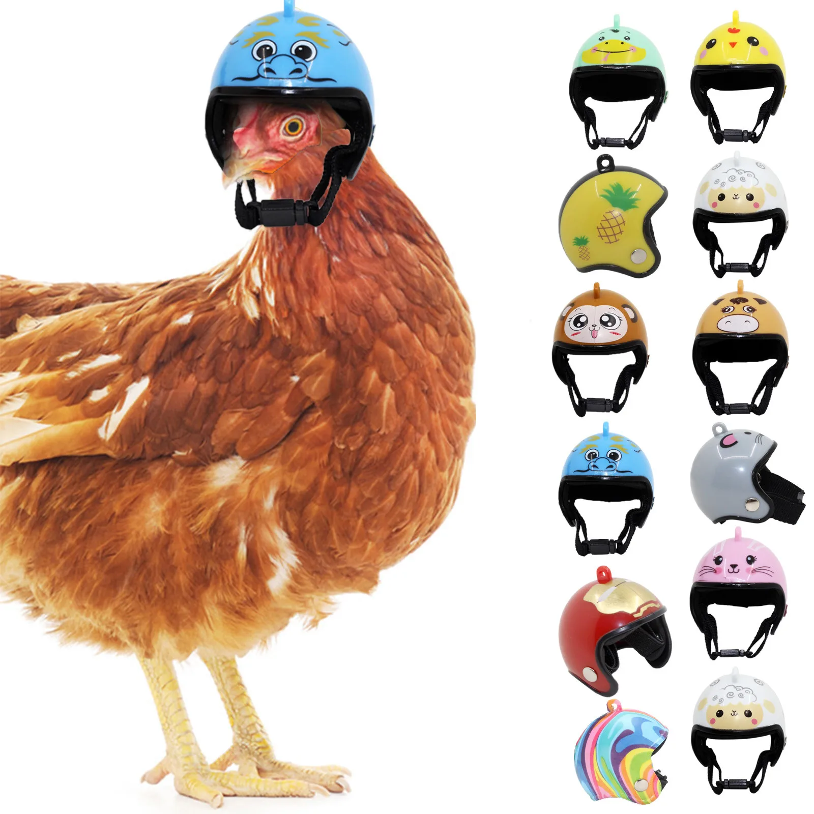 

2021 1 шт. товары для домашних животных Компактная и портативная забавная защита шлем для курицы жесткая шляпа для курицы головной убор для пт...