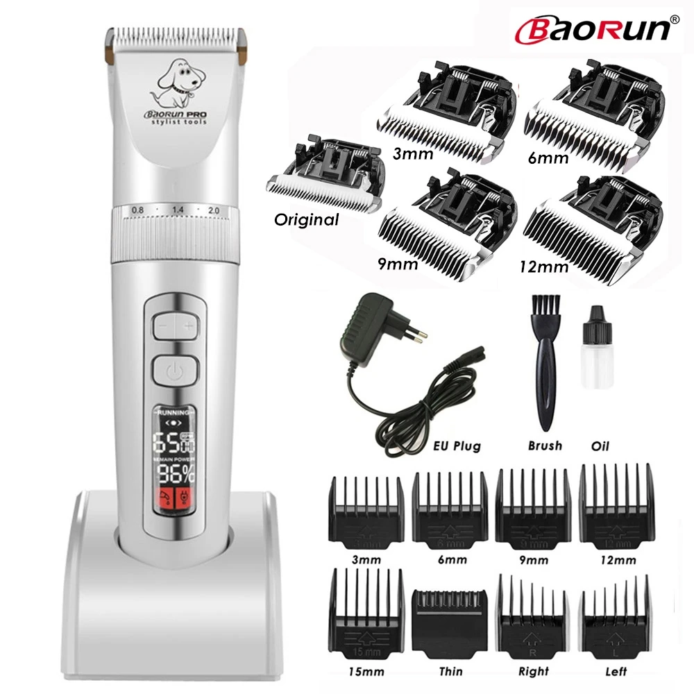 BaoRun P9 собака клипер Профессиональный ЖК дисплей Дисплей Pet кусачки для кошек