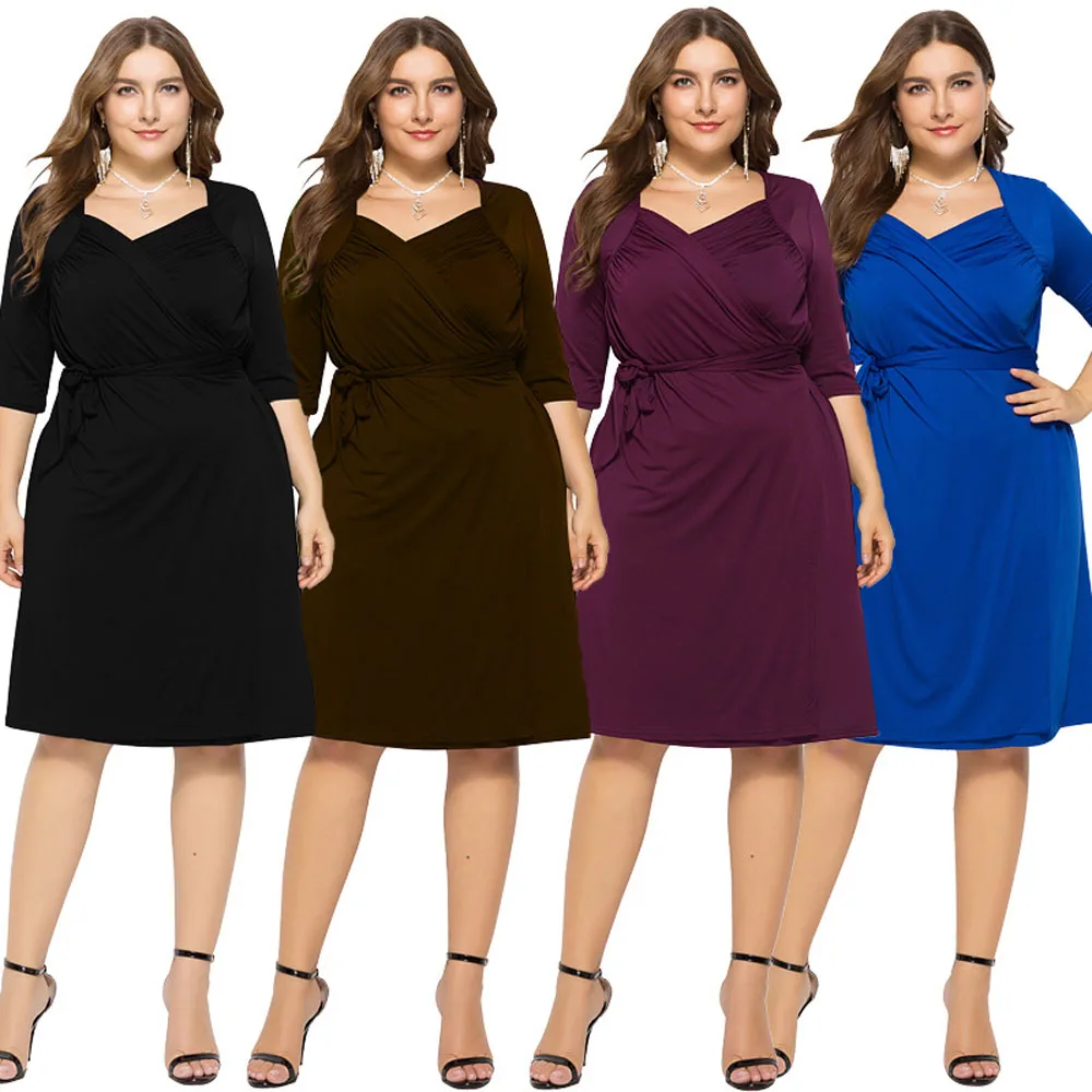 

2020 Summer Sexy Dress For Fat Female Plus Size Elegant Bandage Dress 4XL 5XL Women Blue Deep V Neck Tight Slim Midi Dress