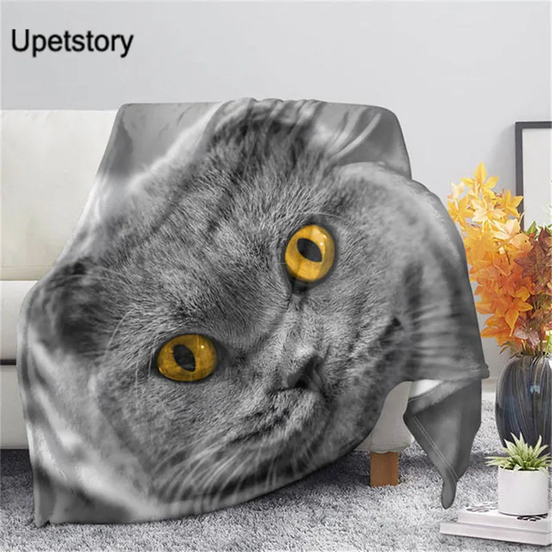 

Upetstory Cute Cat Printing Blankets Bedspreads for Girls Boys Adults Kids Sherpa Plush Sofa Throw Blanket Mantas de Cama