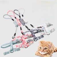 cat harness and leash set adjustable cats kitten harnesses nylon strap belt safety rope leads cat accessories pet
