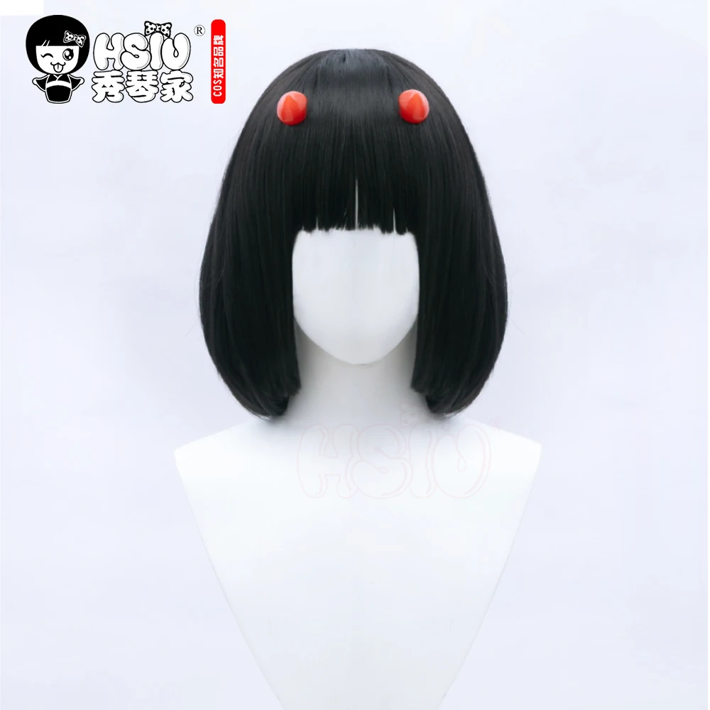 Милые женские черные короткие волосы HSIU из игры Onmyoji Косплей Onikiri + Бесплатные аксессуары для волос