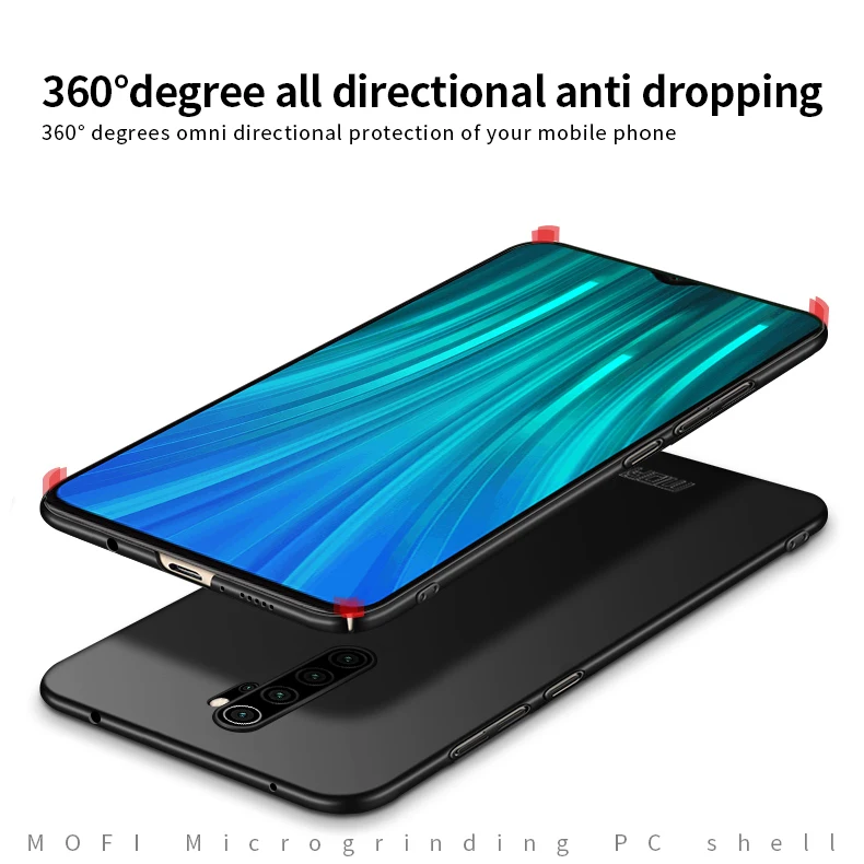 Оригинальный чехол MOFI для Redmi Note 8 Pro жесткий из поликарбоната Xiaomi пластиковый