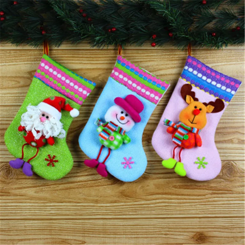 Мини носок Новогодний подарок подарочные пакеты с Санта Клаусом рождественские