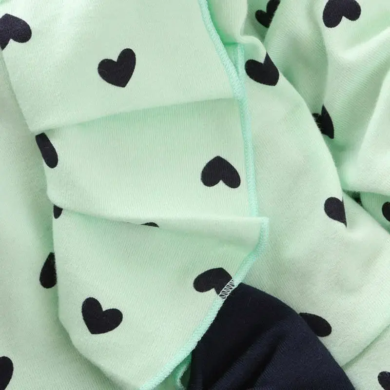 Детская одежда в форме сердца для девочек 2 шт. наряды Топ с длинным рукавом