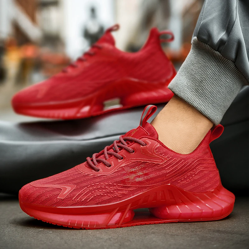 

2021 Latest Spring Couple Running Sneakers Breathable Lace-up Outdoor Men's Sneakers Neutral Training Sneakers 39-46