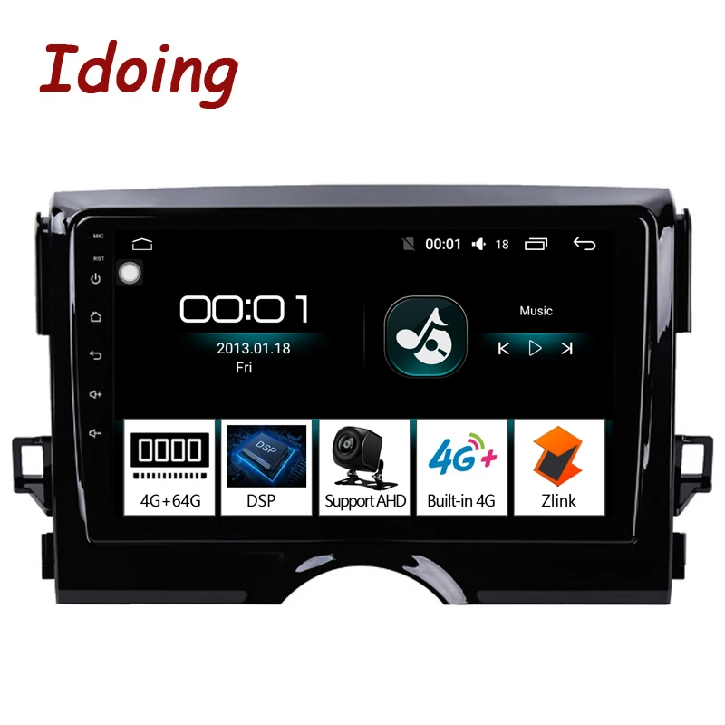 Idoing 9 &quot4G + 64G 2.5D ips Восьмиядерный автомобильный Радио Android 8 1 мультимедийный плеер