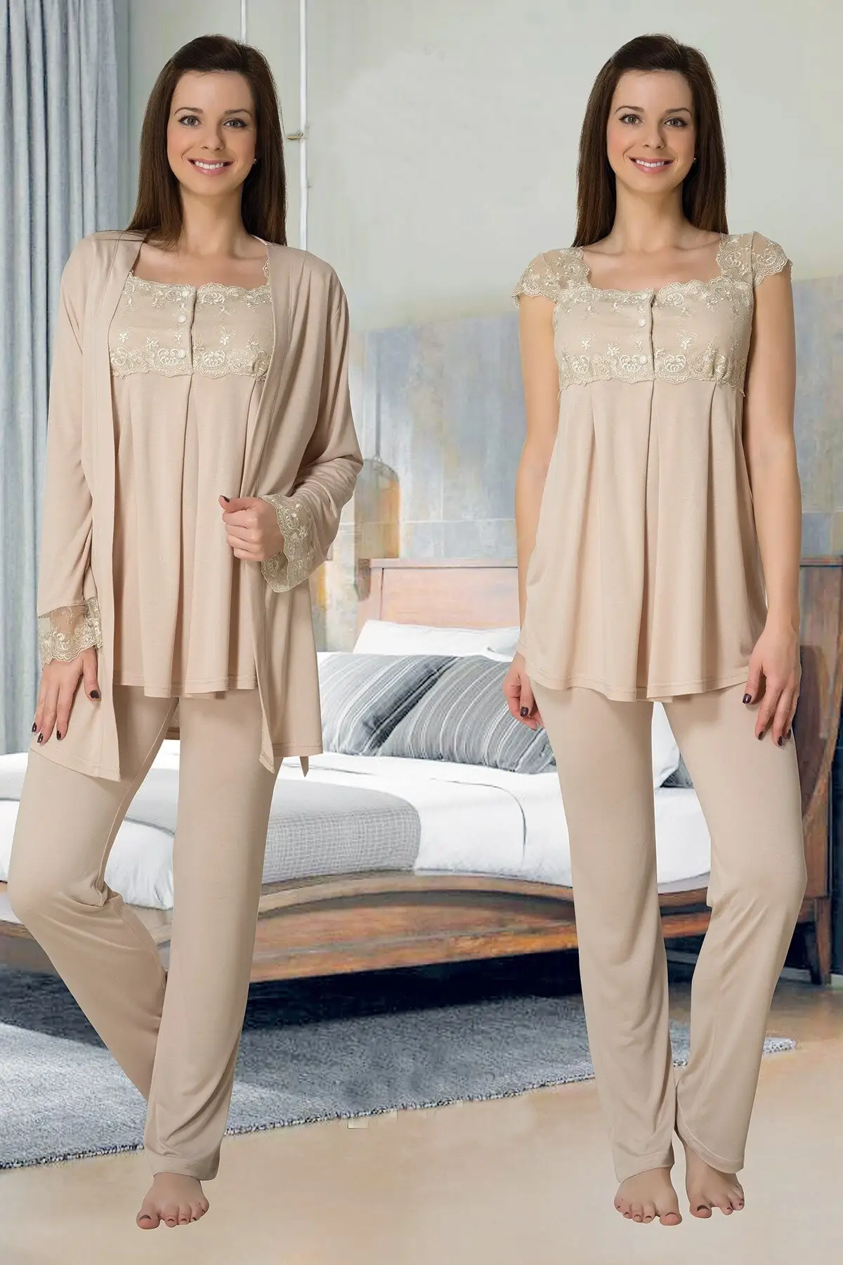 Effortt Sabahlıklı Puerperal Sleepwear Set