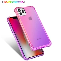 heavy duty half transparent gradient clear phone case for iphone 11 11 pro max xr xs x xs max airbag corners soft tpu cover case