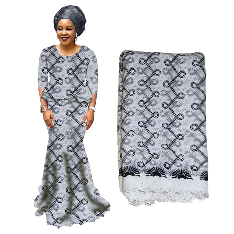 

Высококачественная африканская кружевная ткань, нигерийская сетчатая вышивка, тюль, кружево, черная швейцарская вуаль, кружевная ткань для свадебного платья