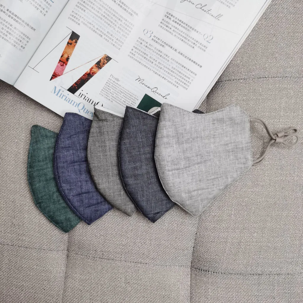 Маска многоразовая из хлопка и льна регулируемая моющаяся | Тематическая одежда