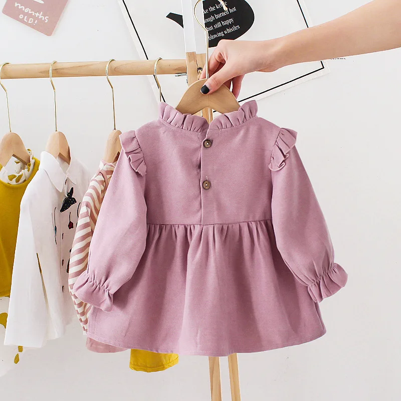 Детское платье с вышивкой демисезонное Хлопковое для девочек длинным рукавом