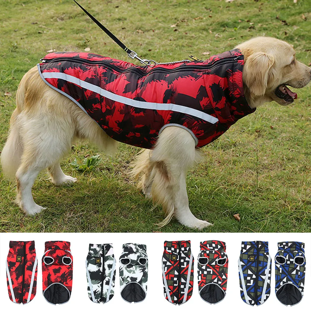 Водонепроницаемая зимняя одежда для домашних животных большого размера