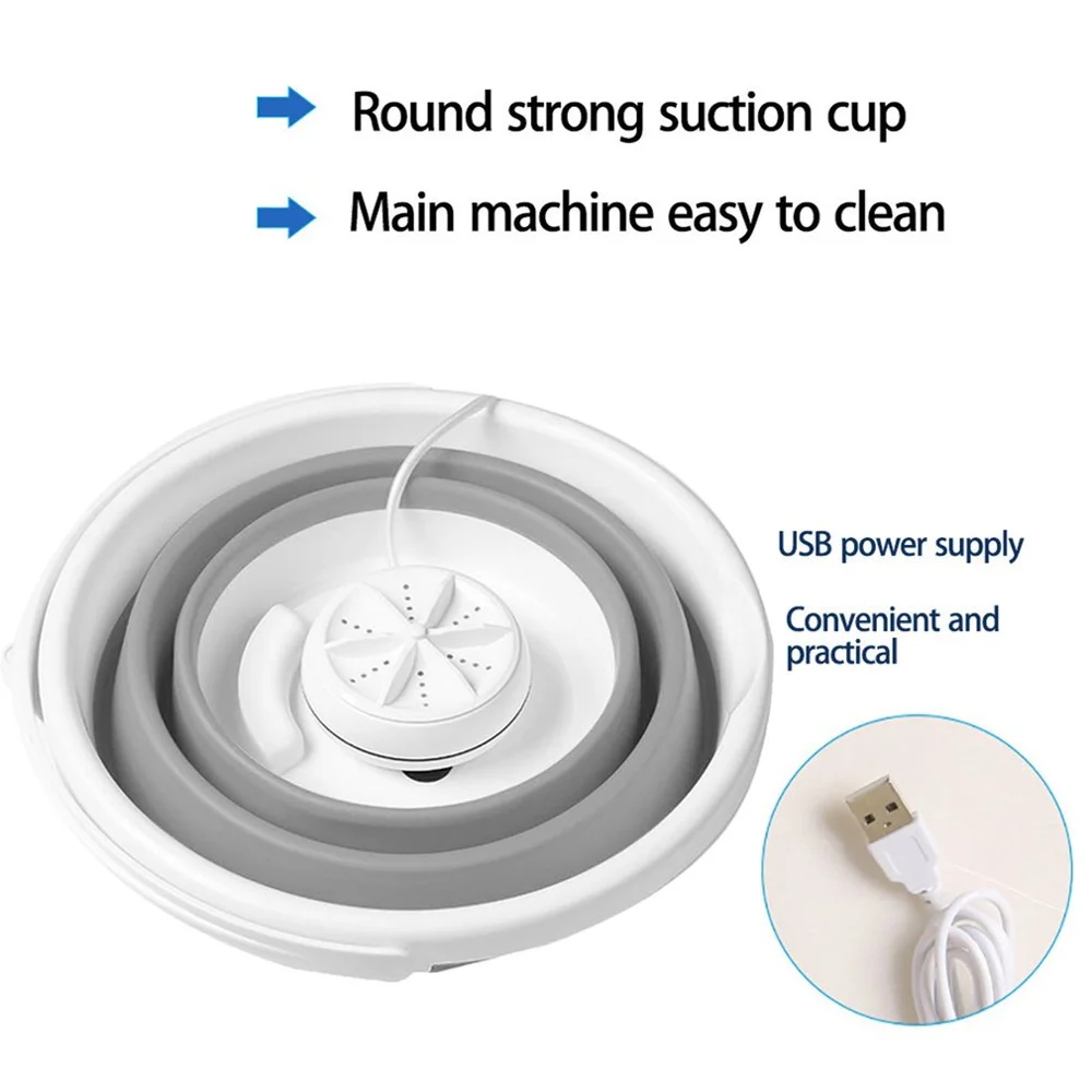 

Remote Control Ultrasonic Washing Machine USB Laundry Clothes Washer Cleaner For Travel Home