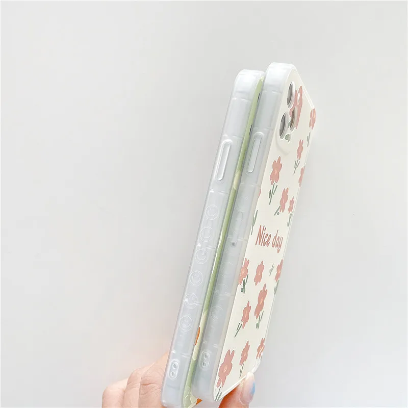 

Cute Flowers Phone Case For iPhone 12 mini 11 Pro Max 7 8 Plus SE 2020 X XR XS Max Case Anti-fall Soft silicon Cover Capa