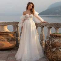 fivsole glitter dubai african sleeves wedding dress vestido feminino appliques princess plus size bridal dress robe de mari%c3%a9e