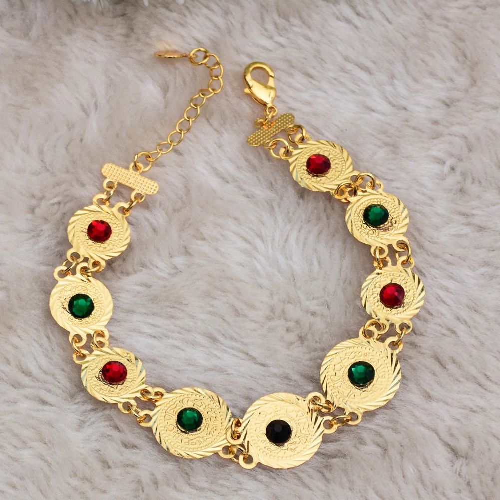 Золотистый женский браслет с монетами для девушек Нигерия ислам турецкие