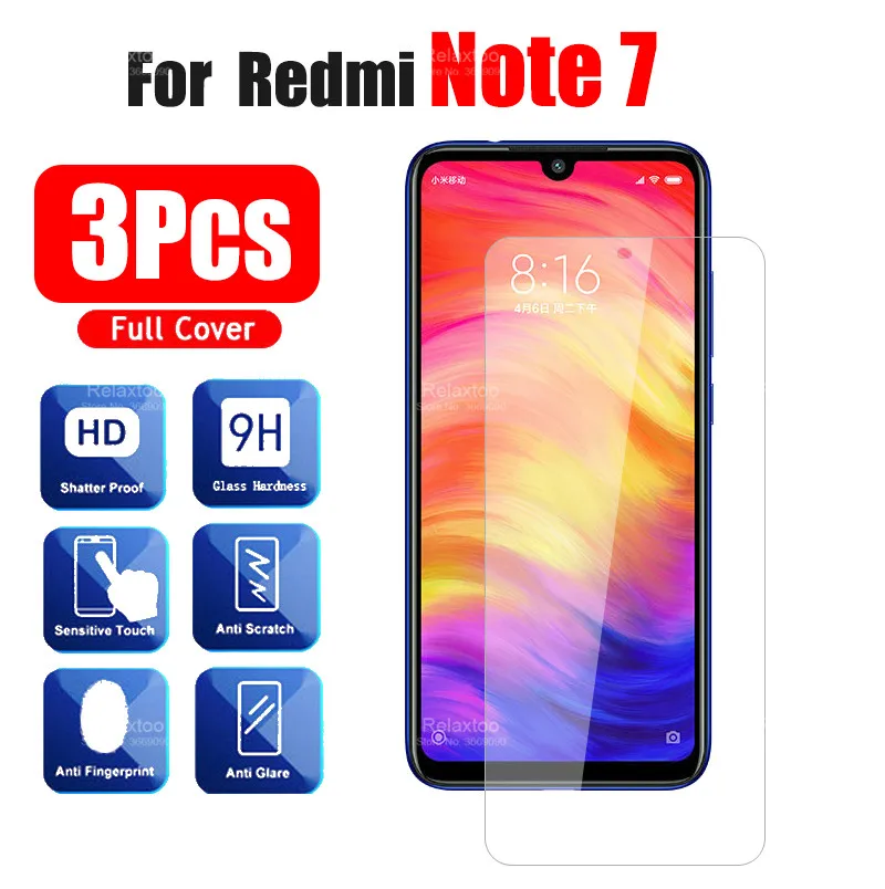 

3 шт. Защитное стекло для Xiaomi Redmi Note 7 закаленное стекло Xiomi Redme Note7 защита для экрана Xaomi Red Mi Not 7 стекло