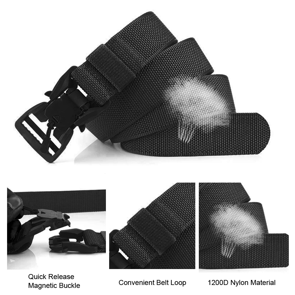 Ремень быстросъемный с металлической пряжкой уличный пояс поясным мешочком и