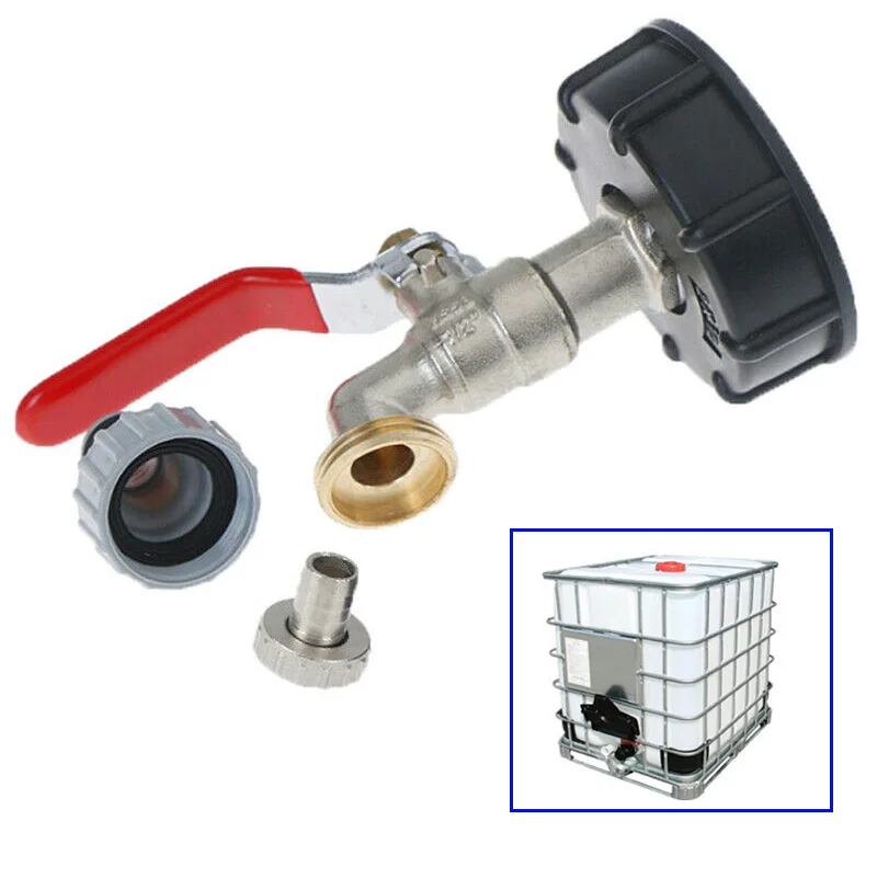 

IBC Tank Adapter S60X6 1/2inches Replacement Valve Fitting Parts Replace Brass Tap Water Connectors