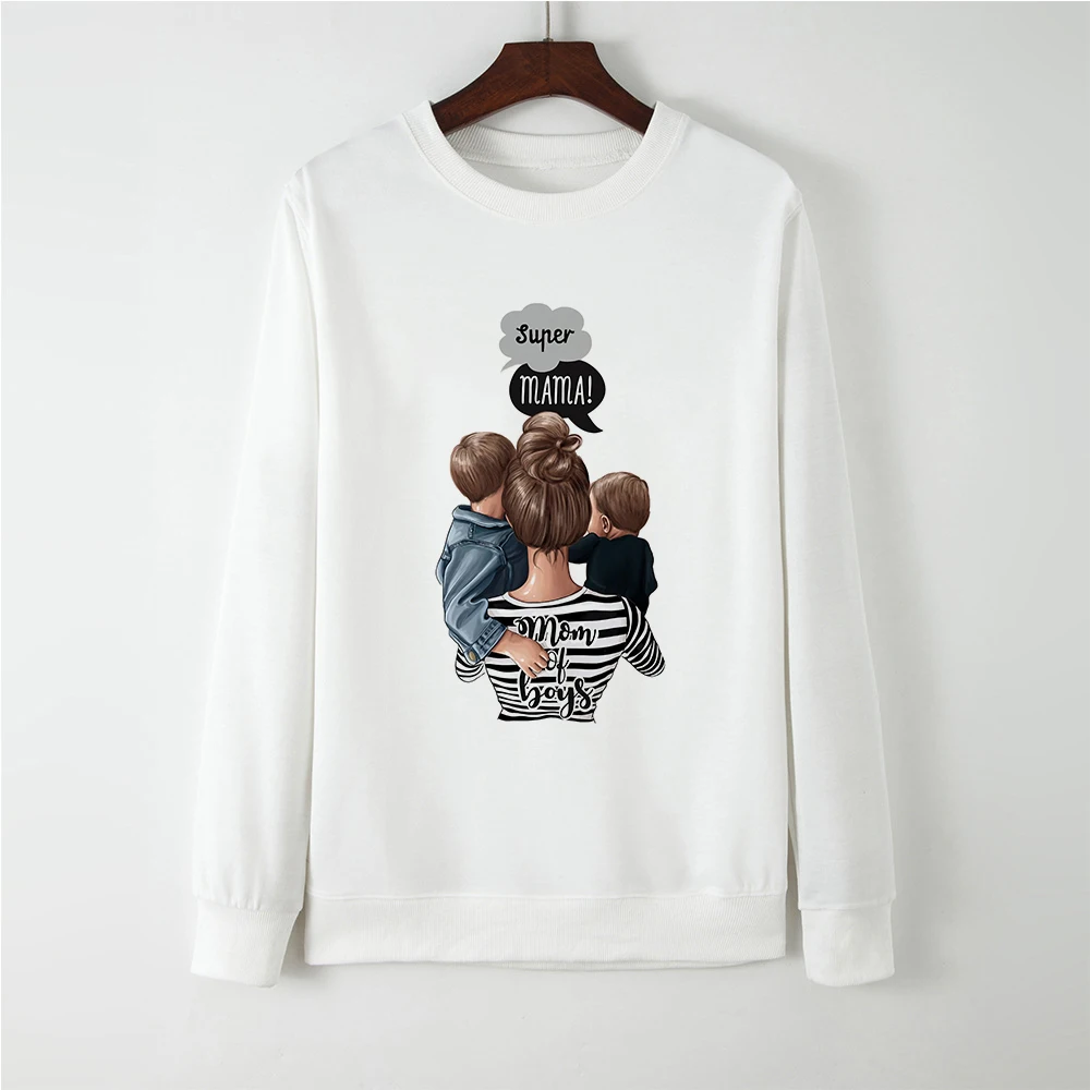 Лидер продаж теплые высокое качество супер I Love MAMA mom of boys Толстовка Harajuku с