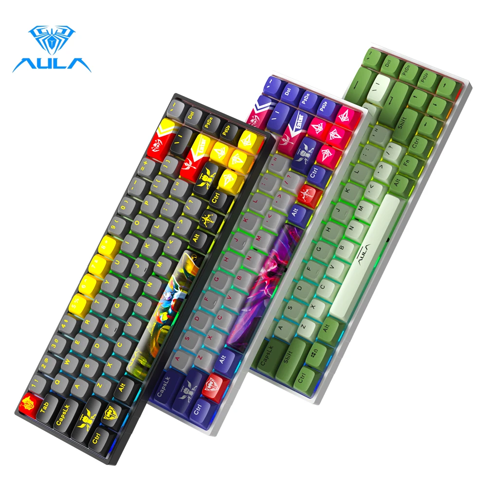 aula f3068 gaming mechanical keyboard support bluetooth type c keyboard hot swappable keyboard free global shipping
