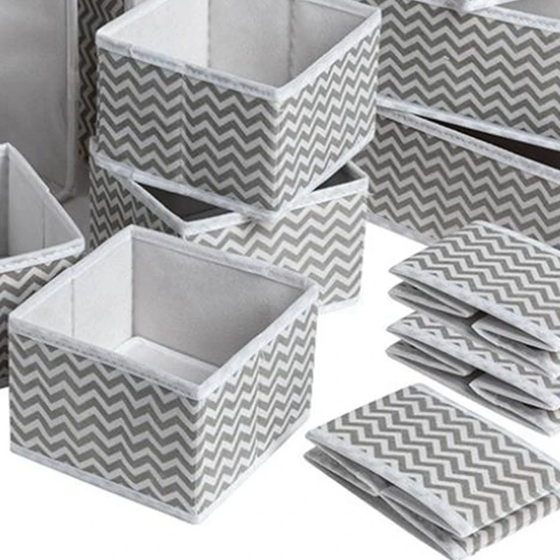 3 Pcs Grey Storage Basket Rectangular Bins &amp 12 Foldable and ECO-Friendly Boxes |