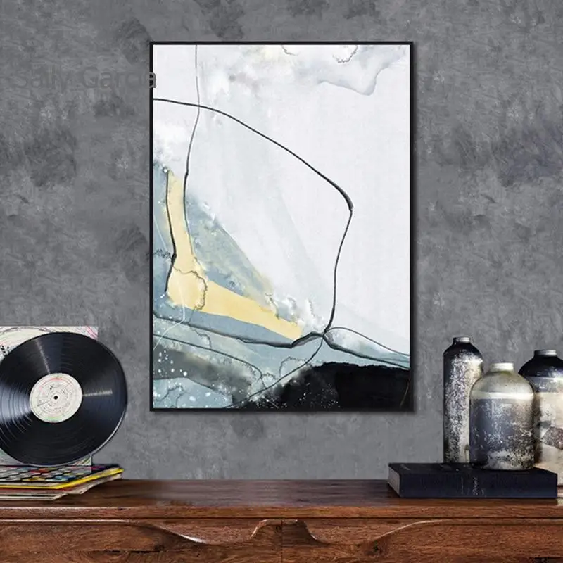 

Abstract Canvas Painting Blue Watercolor Nordic Decoration Home Wall Art Picture Minimalist Print Pictures for Living Room