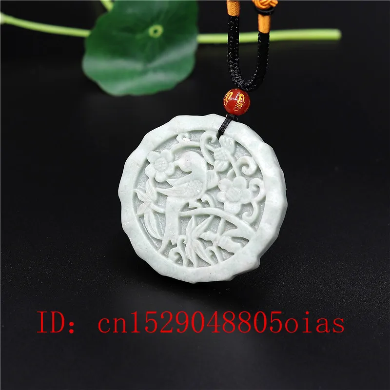 Натуральный белый зеленый китайский Нефритовый Цветок Птица кулон ожерелье