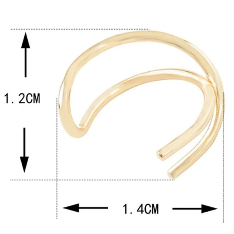 Модные золотые каффы для хрящевых тканей в стиле панк женские клипсы серьги не