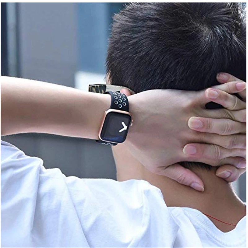 Ремешок для Apple Watch 4, 3, 2, 1, 42 мм, 38 мм, 40 мм, 44 мм, браслет, силиконовый ремешок для iwatch sports series 4, 3, 2 и 1