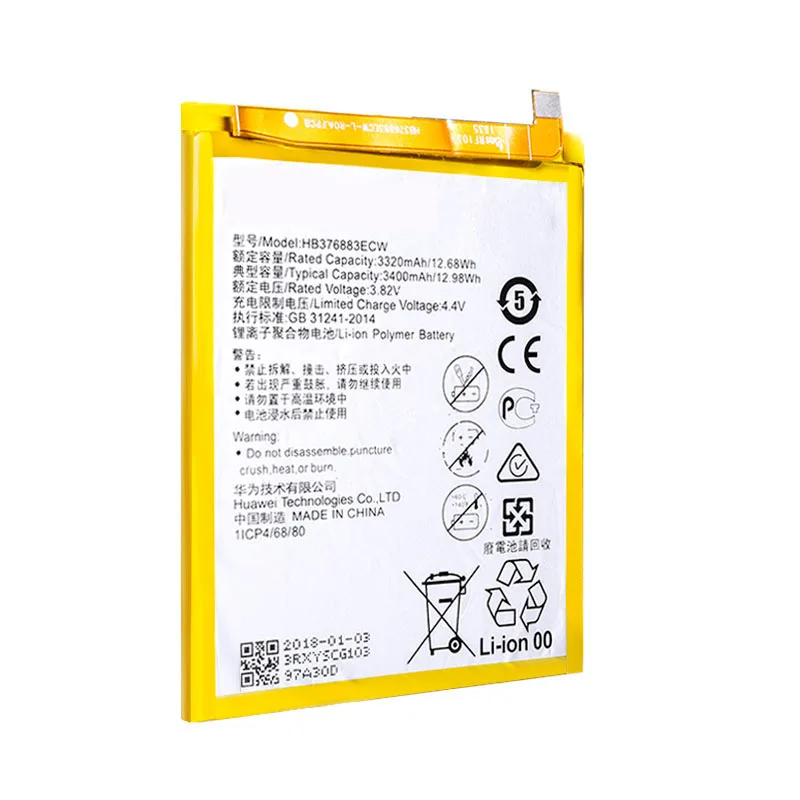 

New Phone Battery HB376883ECW For Huawei Ascend P9 Plus VIE-AL10 3400mAh Replacement Batteries Free Tools
