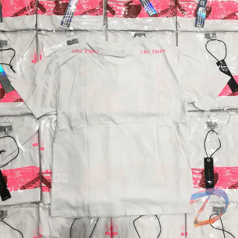 

Harajuku CAV EMPT T Shirt Oversized High Quality Ghost Hand Pink Print Short Sleeves CAV EMPT Fashion Casual Men Women's T-shirt