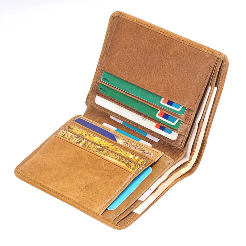 

Короткий кошелек тройного сложения для мужчин, бумажник из натуральной кожи с несколькими отделениями для кредитных карт, мужской клатч, ви...