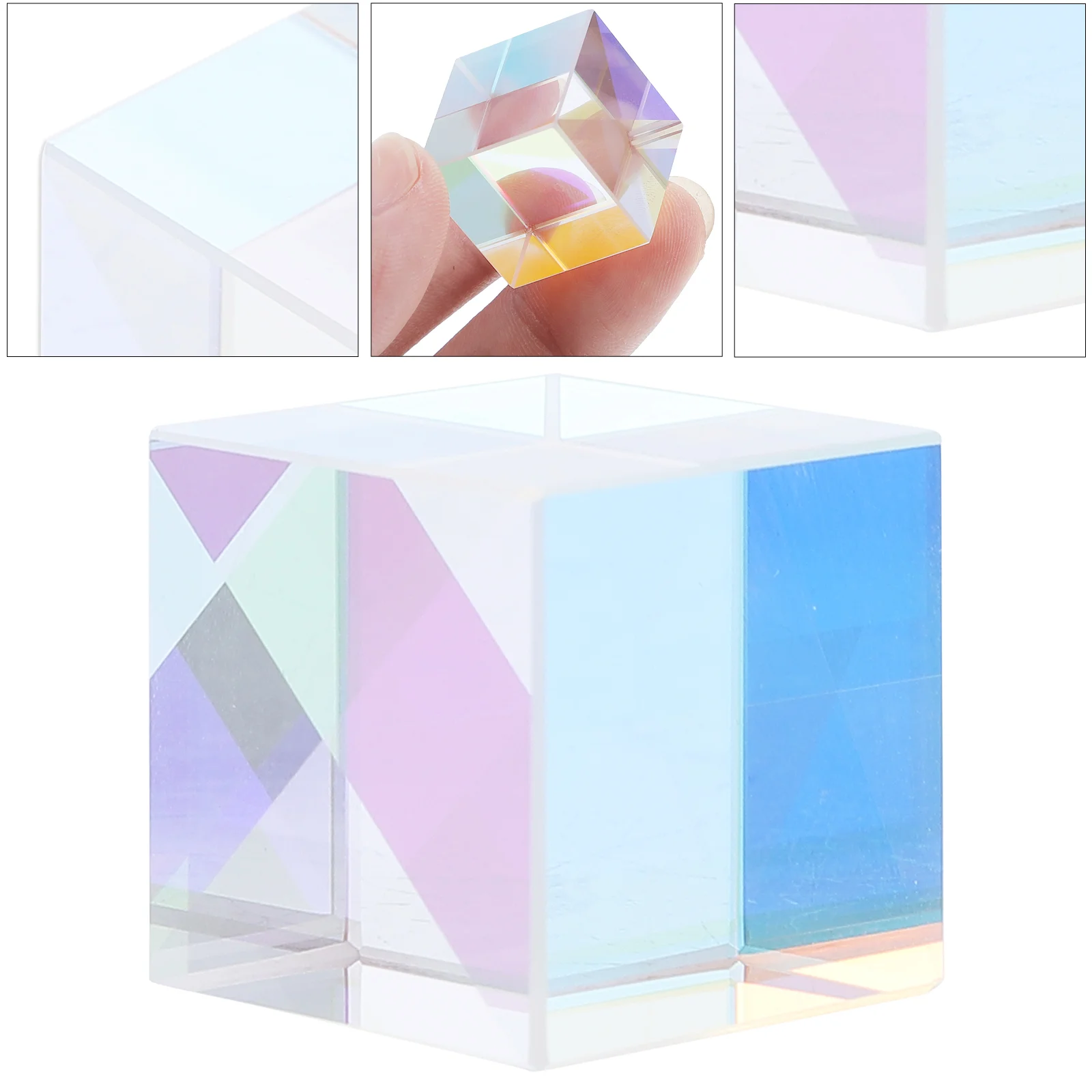 

1pc Square Optical Decorative Glass Desk Ornament Gift