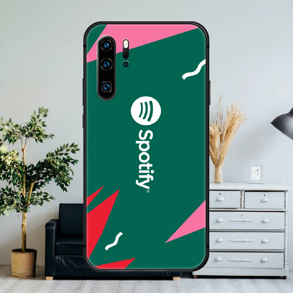 

Fashion Spotify Premium luxury Phone Case For Huawei P Mate Smart 10 20 30 40 Lite Z 2019 Pro black Back Fashion Funda Trend