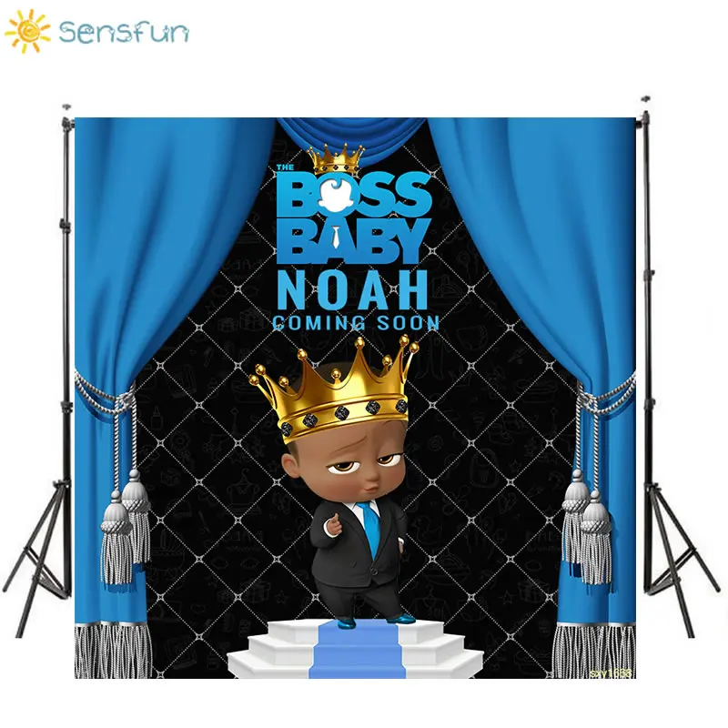 Декорации для фотостудии Sensfun Boss Baby Shower 1 й день рождения мальчиков Королевский
