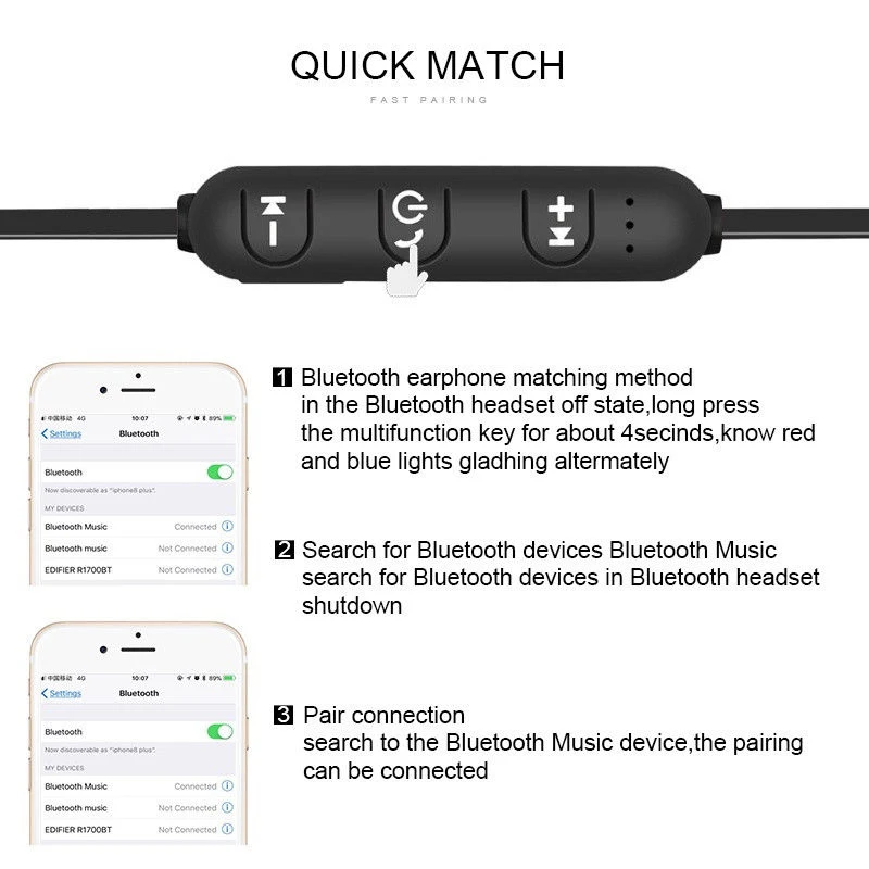 Умные Bluetooth-наушники спортивные магнитные стереонаушники водонепроницаемые