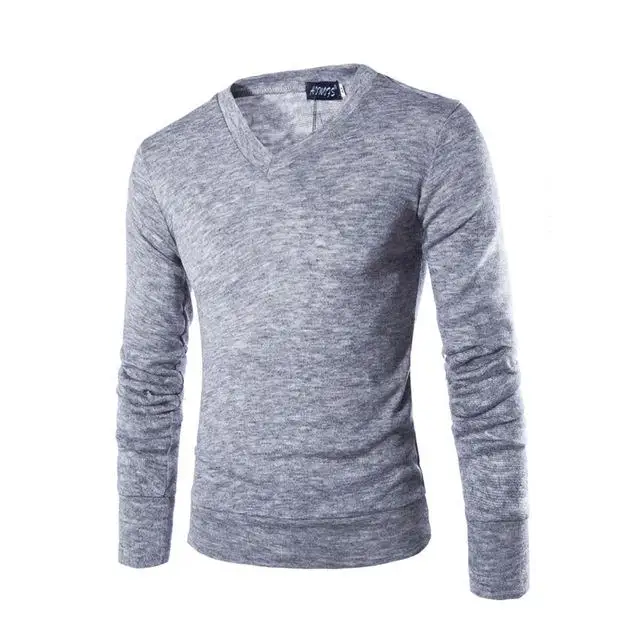 Light grey Новинка года. Импортные товары. Мужские Леггинсы. Высококачественные мужские леггинсы из натуральной шерсти с кроликом. Универсальный свитер с v-образным вырезом. Тренд - Цвет: Light grey