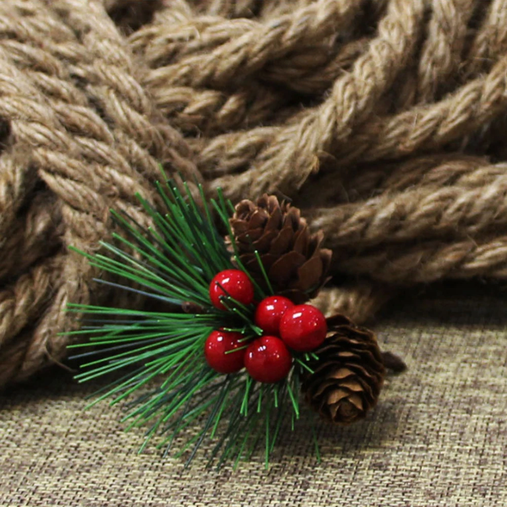 10 шт. Рождественская елка Натуральные Искусственные красные ягоды сосновая