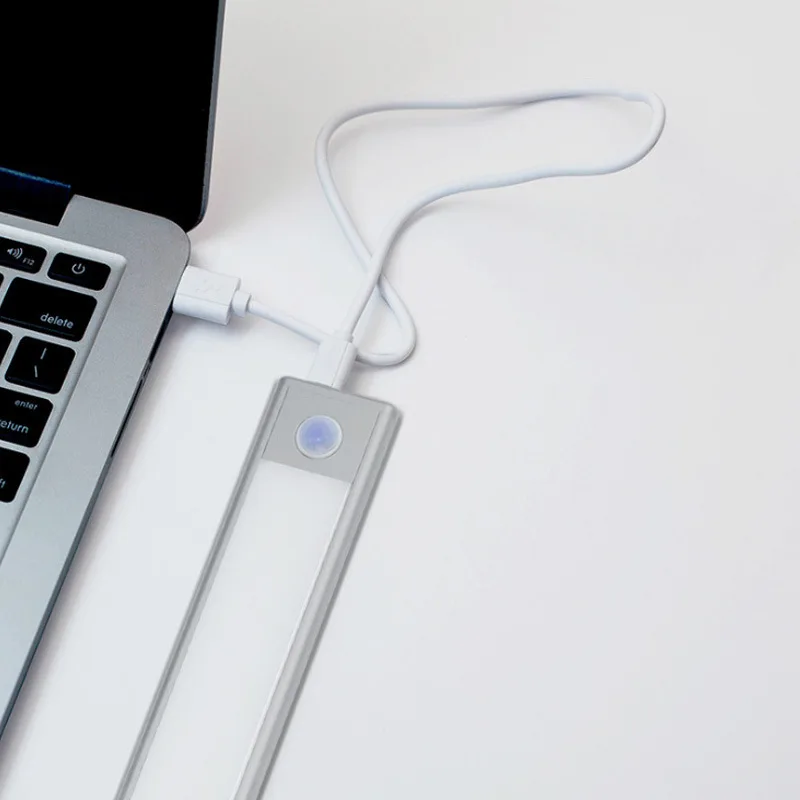 USB Перезаряжаемые светодиодный движения Сенсор под шкаф светильник Беспроводной