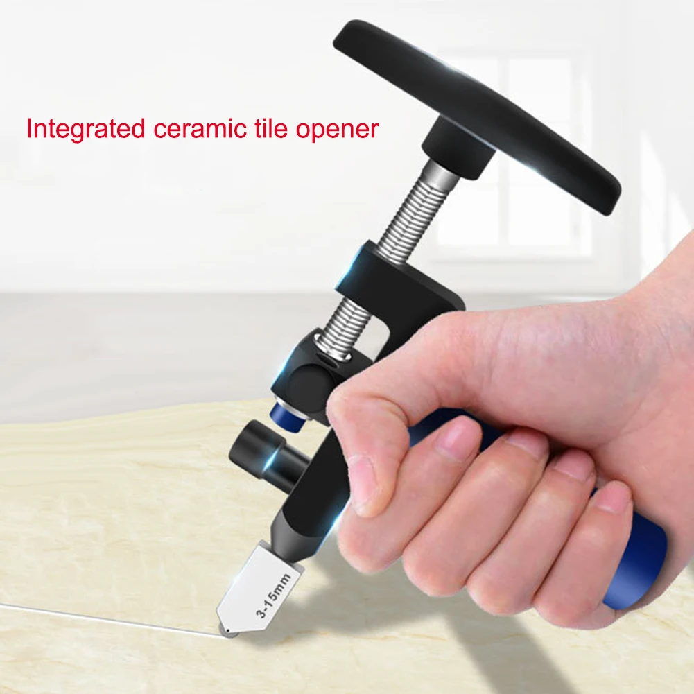 

2 In 1 Ceramic Tile Glass Cutter Diamond Cutting Wheel Knife Tools Alloy 1pc Opener Metal Handle Head Portable Glass Tile Cutter