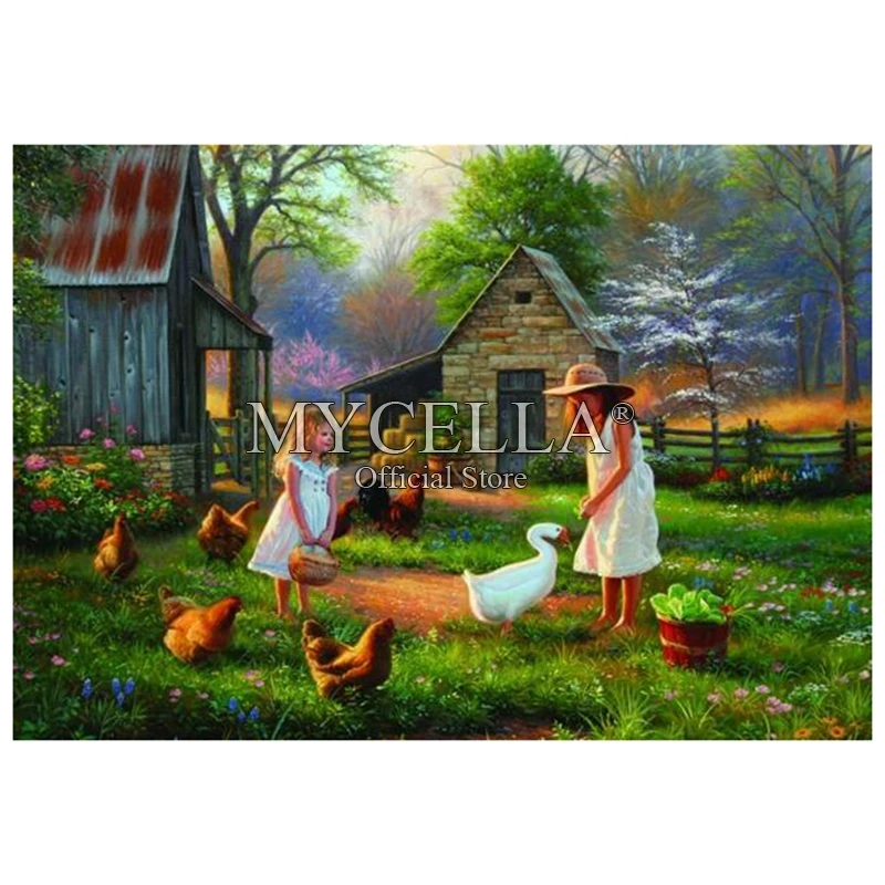 5d алмазная живопись цыплят и Джиз сделай сам ферма Детская Алмазная вышивка