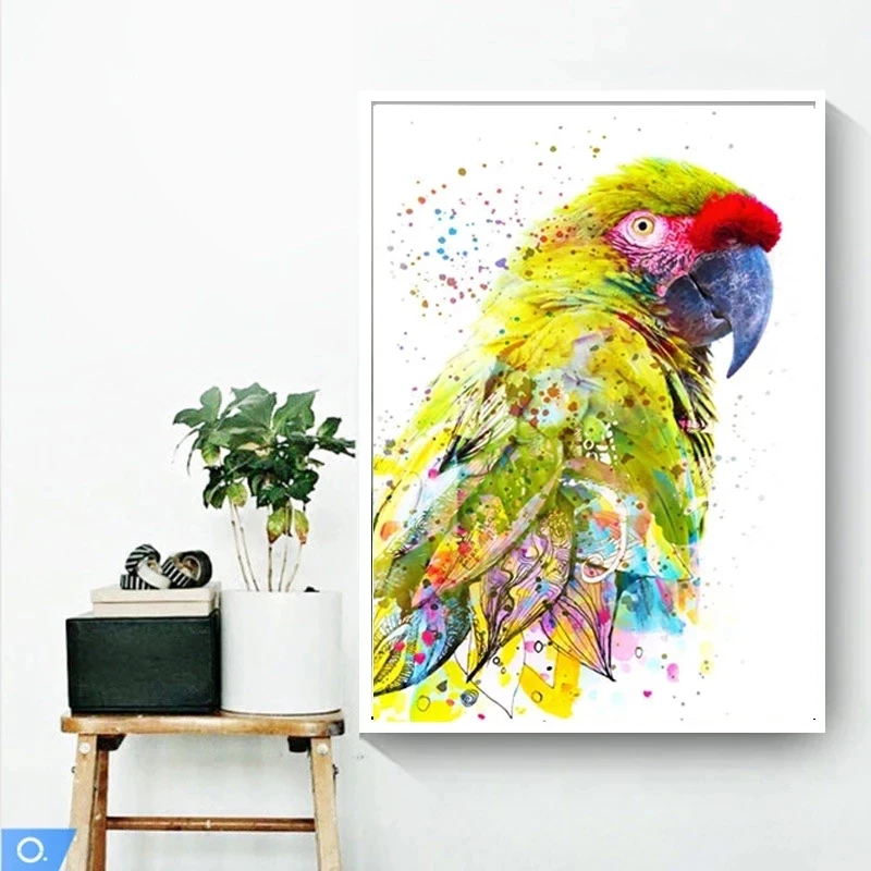 Красочные настенные картины с попугаями животные птицы холст плакаты и принты