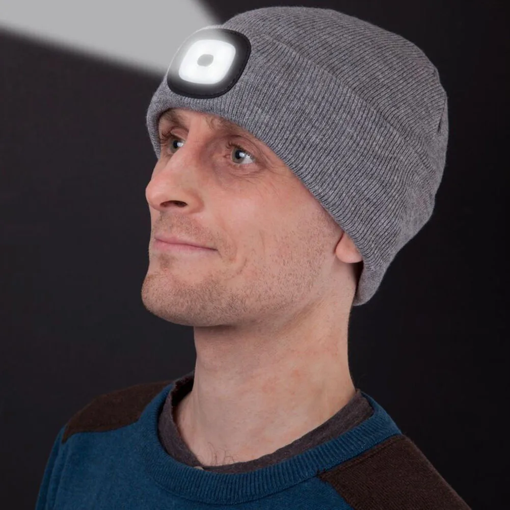 

Beanie Camping Outdoor LED Light Running Fishing Unisex Hat Climbing Knitted