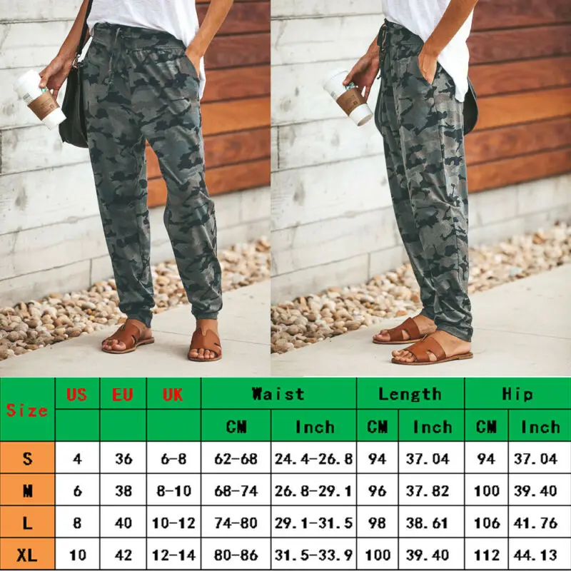 Женские повседневные камуфляжные шаровары свободные брюки хиппи с широкими
