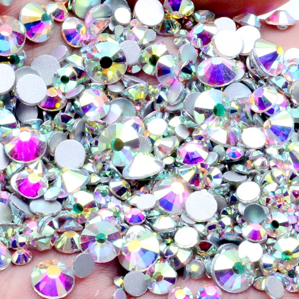 Кристалл AB без горячей фиксации Стразы/плоский задний клей на драгоценных камнях