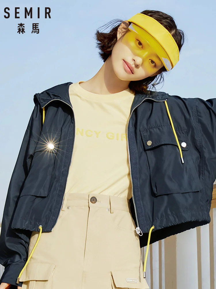 Куртка SEMIR Женская свободная короткая с капюшоном 2020 новая весенняя Корейская