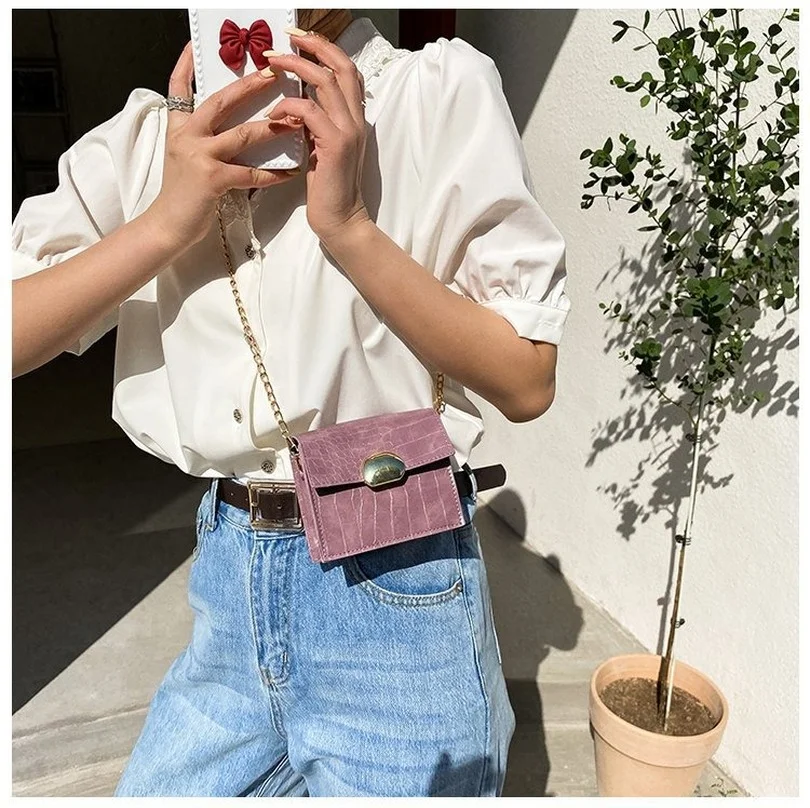 

Boutique recommended fashion crocodile pattern handbags 2021 net red one-shoulder messenger bag mini square bag