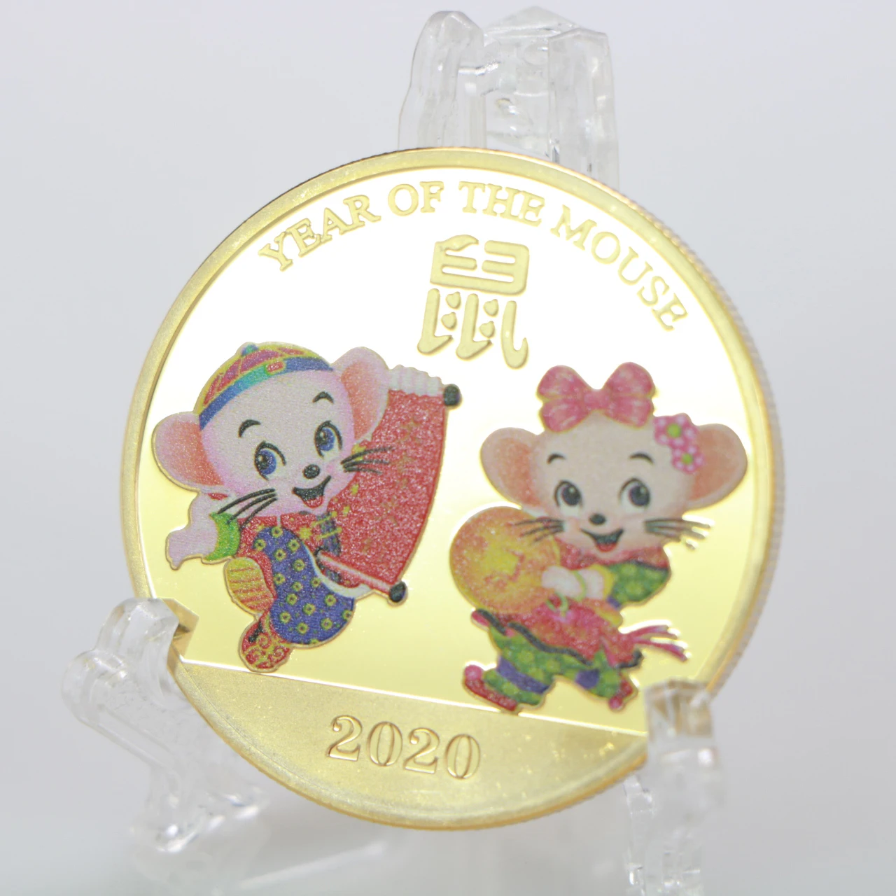 2020 год мыши красочная Золотая монета 1 унция Элизабет крыса памятные монеты 40*3 мм